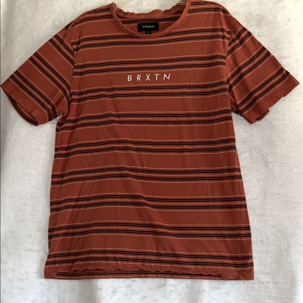 Brixton Rust Striped Tee Size XL